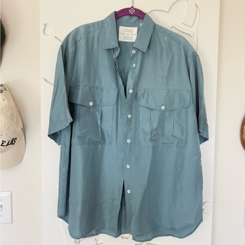 Women’s Vintage Teal Button Down Shirt